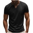 thumbnail image 1 of pstuiky Mangas cortas para hombre, Camisa informal vintage con botones y cuello redondo y manga corta para hombre camisas casuales para hombre xxxl, 1 of 8