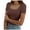 Brown, variant on Women's Summer Short Sleeve T-Shirt Square Neck Ribbed Slim Fit Casual Tee Comfortable Breathable Stretchy Fashion Top