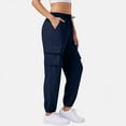 thumbnail image 6 of Women Lightweight Hiking Cargo Joggers Pants Elastic Waist Outdoor Quick Dry Casual Travel Sweatpants Sports Pants Navy 2XL, 6 of 8