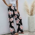 thumbnail image 5 of Pantalon à Jambe Grand pour Femmes Pantalon Décontracté Taille Haute Ample pour Femmes Pantalon Confortable Extensible à Imprimé Pantalon à Jambe Grand Pantalon Palazzo à Jambe Grand pour Femmes Pantalon Taille Haute pour Femmes, 5 of 5
