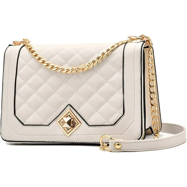 Bolsos cruzados para mujer, bolsos pequeños, bolso de hombro de cuero Pu, bolso de noche, bolsos acolchados con correa de cadena