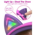 thumbnail image 6 of FosPower Kid Headset with LED Light Up Cat Ears 3.5mm On Ear Audio Kid Headphones with Laced Tangle Free Cable (Max 85dB), 6 of 7