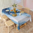 thumbnail image 3 of Blue White Gold Marble Pattern Rectangle Tablecloth 60"x120",Waterproof Polyester Rectangle Table Cloth, Wipeable Spillproof Polyester Tablecloth for Dining, Camping, Indoor and Outdoor, 3 of 6