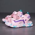 thumbnail image 2 of CAUYDY Boys Sandals Kids Open toe Athletic Sport Sandals Adjustable Strap Summer Outdoor Hiking Beach Water Shoes for Little Big Kid(L101-Pink,4.5), 2 of 9