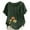 Army Green, variant on Women's Summer Tops Fashion Round Neck Short Sleeve Floral Printed Button T-shirts Casual Loose Blouse Tops White S