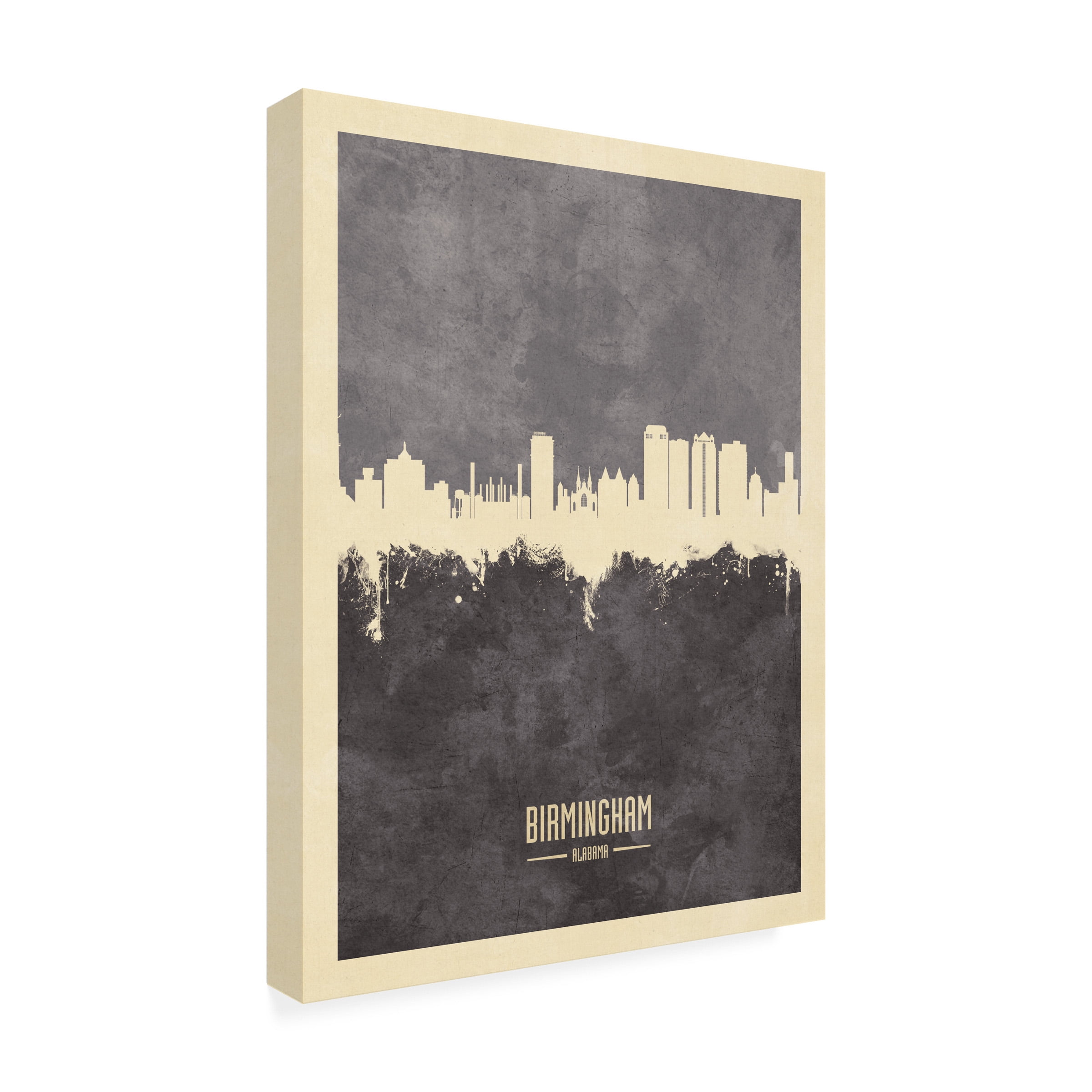 Michael Tompsett 'Birmingham Alabama Skyline Gray' Canvas Art