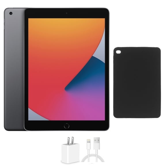 Restored Apple iPad 8 10.2 32GB Space Gray Wi-Fi Bundle, Includes Protective Case and Charger