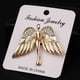 thumbnail image 3 of Broche Alfiler de Ángel, Color Plateado, Dorado Seleccionbles, Tamaño de 5.5cm x 4.2 cm Oro Yinane Broche de las alas del ángel de las mujeres, 3 of 8