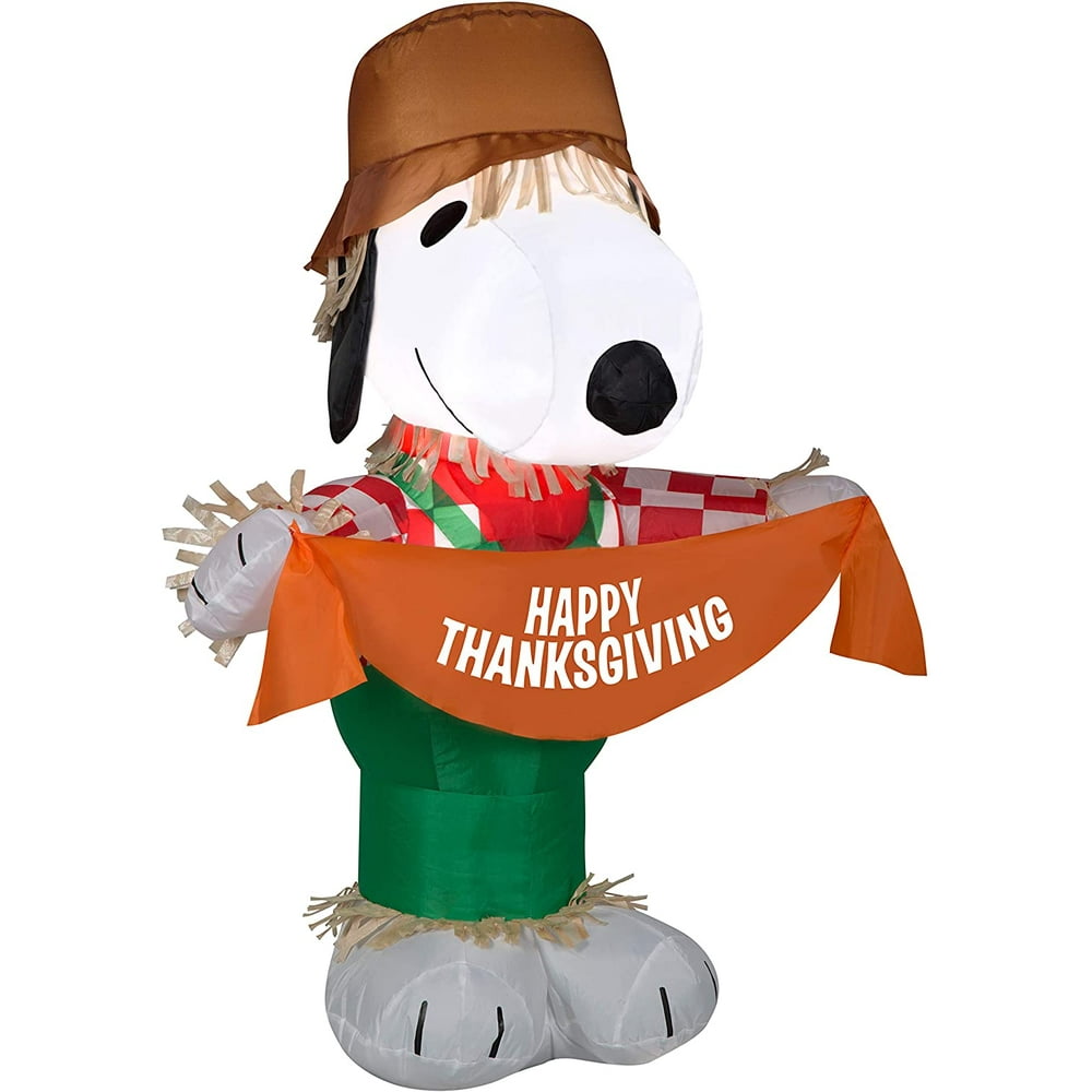Gemmy 3.5' Airblown Inflatable Snoopy as Scarecrow (Peanuts) Walmart