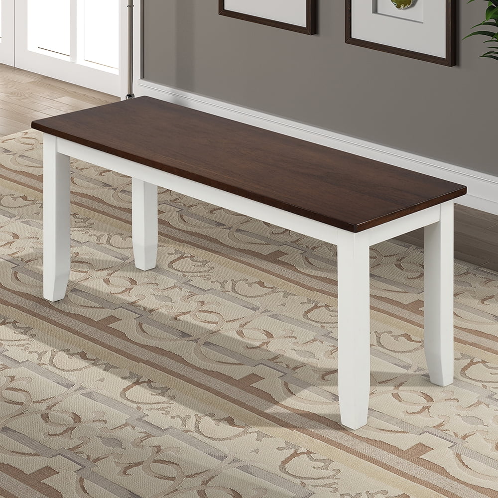 Lowestbest 6-Piece Dining Table Sets, Classic Style Rectangular Table & 4 Chairs & a Bench with Waterproof Coat, Ivory and Cherry Lowestbest 6-Piece Dining Table Sets, Classic Style Rectangular Table & 4 Chairs & a Bench with Waterproof Coat, Ivory and Cherry