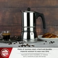 thumbnail image 3 of MAGEFESA Genova Stovetop Espresso Moka Pot, 10-Cup/17 oz, made of 18/10 Stainless Steel, Suitable for Induction, Greca/Italian Coffee Maker, 3 of 6