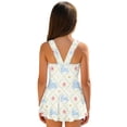 thumbnail image 2 of Xixirimido Rabbit Floral Grids Print Girls One Piece Swimsuits with Skirt Sleeveless Swim Dress Modest Skirted Swimwear with Built-in Shorts UPF 50+ Bathing Suit, 8-9 Years, 2 of 7