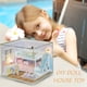 thumbnail image 1 of DIY Hut 3D Casa de muñecas de madera Kit de juguetes de montaje manual para niños Regalos de cumpleaños, 1 of 4