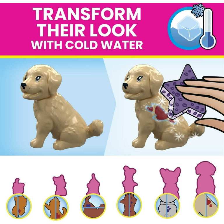 MEGA Barbie Color Reveal Pets Toy with 2 Micro-Dolls, Training