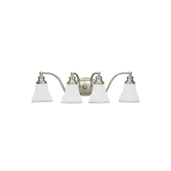 Sea Gull Lighting 40012EN3-773 Alexandria - Four Light Bath Vanity Traditional Two Tone Nickel Finish with Clear/Satin Etched Glass