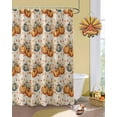 thumbnail image 2 of Fall Thanksgiving Shower Curtain Set ，Waterproof Fabric Shower Curtains Orange Blue Pumpkin Shower Curtains for Bathroom,Bathroom Decor 54x"78", 2 of 7