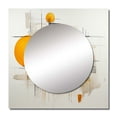 thumbnail image 2 of Designart "Verses Of Potentialities Vintage Aquarelle II" Abstract Painting Gold Large Square Mirror - Square Bedroom Mirror Printed Wall Decor - Modern Square Printed Wall Mirror Art, 2 of 5