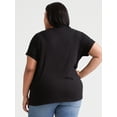 thumbnail image 2 of Terra & Sky Women’s Plus Size Tunic Tee with Short Sleeves, Sizes 0X-5X, 2 of 4