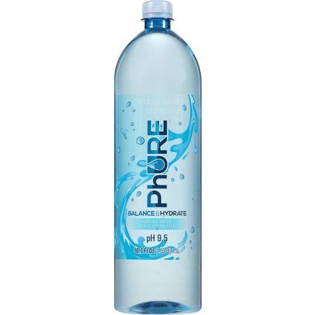 PhURE Alkaline Water plus Electrolytes, 50.7 Fl Oz, 12