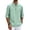 Green, variant on Satingcolo Linen Henley Shirts for Men V Neck Long Sleeve Band Collar Button Shirts Casual Breathable Vacation Hippie Top,White L