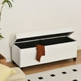 thumbnail image 4 of Fabric Storage Ottoman, Bench for Entryway and Bedroom, 43.3"x16.7"x15.7", White, 4 of 10