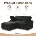 thumbnail image 3 of bokifol 67" Loveseat Sofa with Ottoman for Living Room,Modern Chenille Comfy L Shaped Couch,Black, 3 of 16