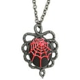 thumbnail image 1 of Spider Goth Web Pendant Necklace- Red, 1 of 1