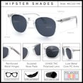 thumbnail image 5 of SA106 Polarized TAC Lens Retro Hipster Thin Keyhole Round Horn Rim Sunglasses / Clear Frame - Black Lens, 5 of 7