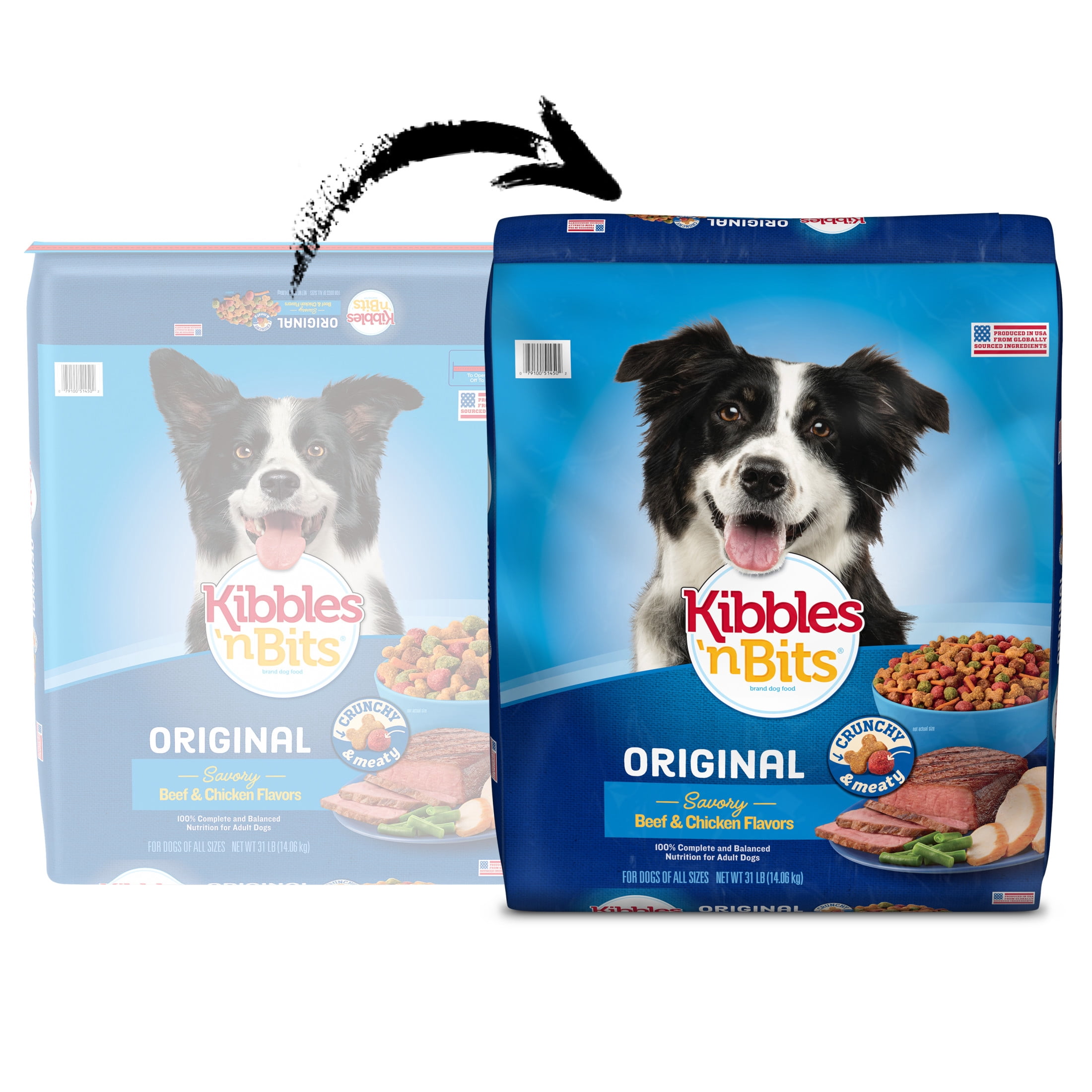 Kibbles 'n Bits Dry Dog Food, Original Savory Beef & Chicken Flavors, (1) 31 lb. Bag