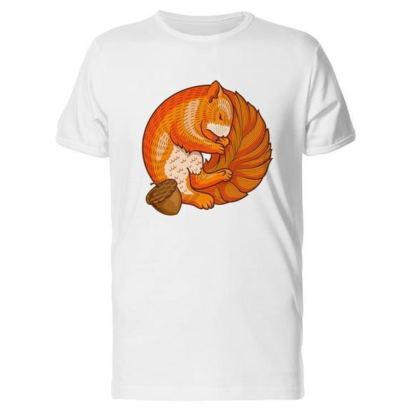 Orange Squirrel Sleeping T-Shirt Men -Image by Shutterstock, Male Medium