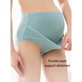 thumbnail image 2 of Ausing Women's Maternity Plus Size Pregnancy Panties 3 Pack low Rise Underpants Postpartum Underwear Pregnancy Panties Bean Paste Gray Blue L, 2 of 9