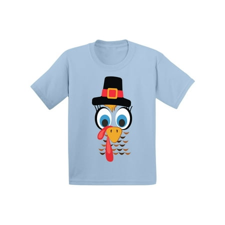 

Awkward Styles Girls Thanksgiving Shirts Toddler Turkey Face T-shirt