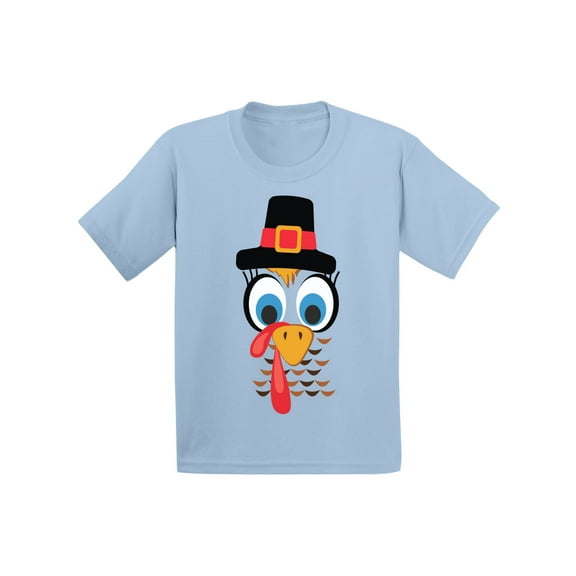 Awkward Styles Thanksgiving T-Shirt Turkey Face Toddler Shirt