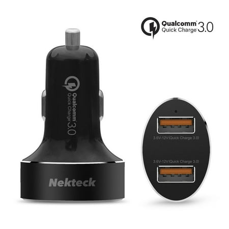 Nekteck 36W Quick Charge 3.0 Car Charger with Dual Ports, Galaxy S8 / S8 plus -