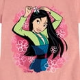 thumbnail image 3 of Disney Princess - Mulan Floral Watercolor Fitted Short Sleeve Graphic T-Shirt, 3 of 5
