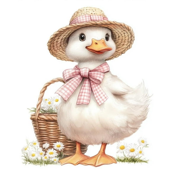 Paint by Numbers for Adults Kids Beginner Duckling and Daisy Basket DIY Acrylic Painting by Numbers Kits with Brushes Acrylic Pigment Home Decoration Gifts 16 x 20 inch