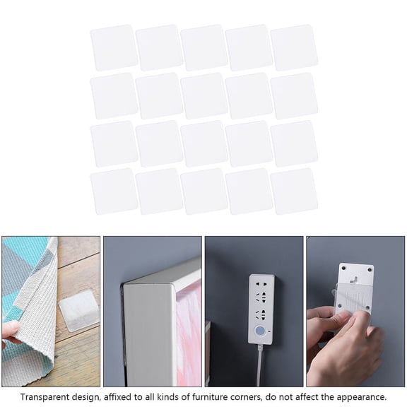 AURARMLET Double Sided Heavy Duty Mounting Tape, White Acrylic Adhesive Squares, 20 Pcs, 2.4 x 2.4 in, for Wall Decor, Home Use