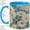 Blue, variant on Daisy Ladybug Accent Mug, 11oz Ceramic Coffee Cup for Garden Lovers