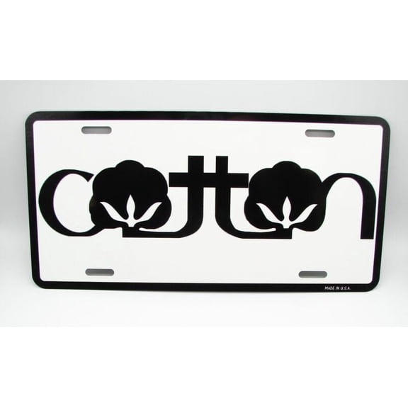 COTTON METAL CAR NOVELTY LICENSE PLATE AUTO TAG - Aluminum ( 12 inch x 6 inch )