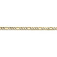 thumbnail image 2 of Real 14kt 3.2mm Semi-solid with Rhodium Pav∩┐╜ Figaro Chain Chain Bracelet; 7 inch; for Adults and Teens; for Women and Men, 2 of 4