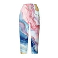 thumbnail image 4 of ZToonmas Women's Printed Straight Leg Capri Pants Loose Wide Leg Cropped Trousers with Pockets for Casual Summer Wear, 4 of 5