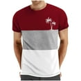 thumbnail image 1 of Mens Casual Pantalones Cortos Cuello Redondo Patchwork Impresión Suéter Blusa de Fitness, Camisetas para Hombre, 1 of 4