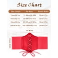 thumbnail image 6 of FEOYA Women's Waist Corset Belt Vintage Elastic Waist Belt Pirate Corset Belt Lace Up Corset Belt Tied Waspie Renaissance Corset Waistband PU Leathers Girdle Red for Daily Dresses Wear, 6 of 6