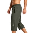 thumbnail image 3 of Eagokdc Sweat Capris Men Cotton Casual Drawstring Elastic Waist Loose Big And Tall Capri With Pockets Size XL-5XL, 3 of 8