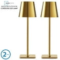 thumbnail image 6 of Mainstays 2 Pack Indoor/Outdoor Rechargeable 13" Table Lamp, Gold, 6 of 13