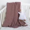 thumbnail image 4 of YIXPOH Baby Blanket 100% Organic Cotton Knit Swaddle Blanket Soft Warm Receiving Blanket for Newborns Dark Brown, 4 of 7