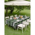 thumbnail image 4 of Outdoor Tablecloth with Umbrella Hole for Patio/Picnic/Party/Camping, Green Black Boho Waterproof Table Cloth Rectangle Table Cover Washable, Vintage Tribal Striped Southwestern (60"x 102"), 4 of 9