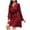 Wine, variant on WJHWSX Womens Fall Dresses,Casual Dresses for Women,Fall Dresses for Women 2025,Long Sleeve,V Neck,Comfort Fit,Solid,S(US:4)