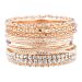 thumbnail image 2 of Lux Accessories Women's Pave Braided Mesh Wire Multi Bangle Set (ROSEGOLD), 2 of 6