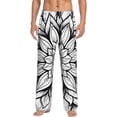 thumbnail image 2 of Lsque Mandala Floral Line Art Print Men's Pajama Pants, Lounge Pant - Comfortable Home Wear,Elastic Waistband, Stylish Design-XX-Large, 2 of 9